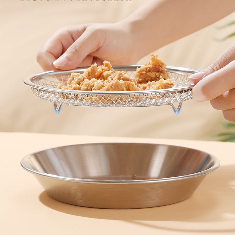 Picture of Household oil draining rack fried strainer oil control rack stainless steel filter screen kitchen oil draining bracket strainer wholesale