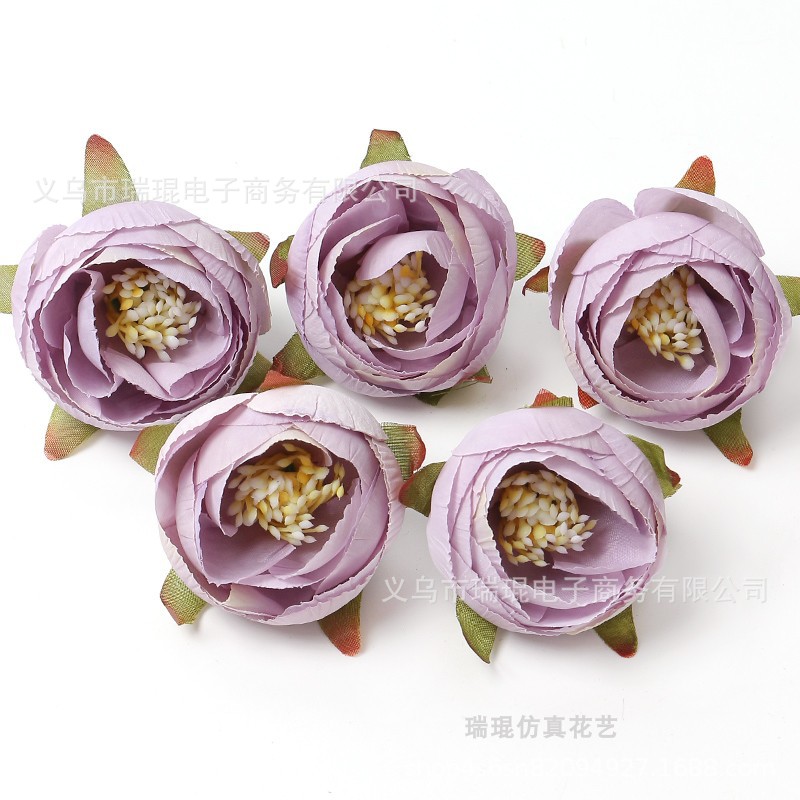 Picture of Purple artificial flower artificial flower silk flower diy handmade wreath headdress hair accessories wedding set