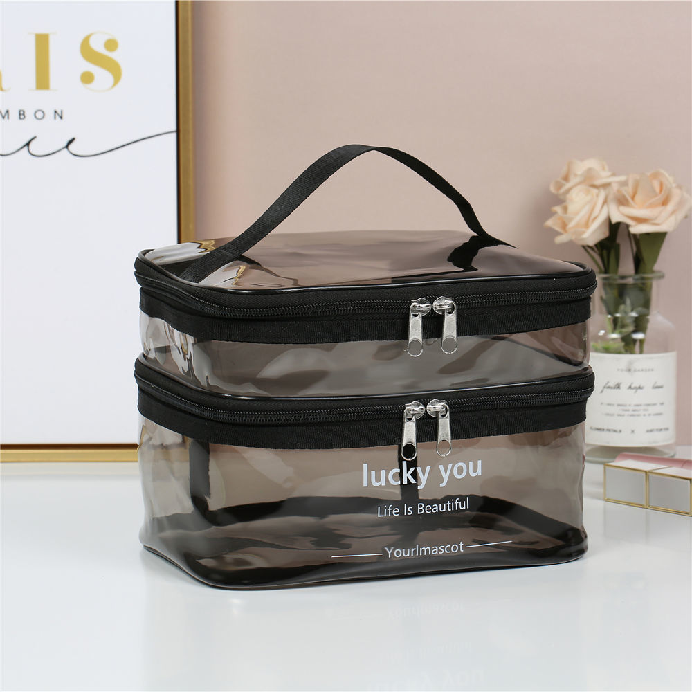 Picture of Cosmetic Bag for Women, Large Capacity, Portable Toiletry Bag, Waterproof Cosmetic Travel Storage Bag, Wholesale, Transparent, Simple Style