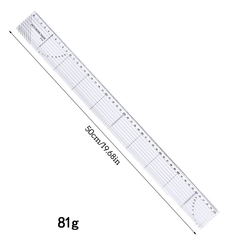 Picture of Acrylic Patchwork Ruler Cutting Ruler Double Color Long Square Ruler Sewing Ruler Patchwork Tool DIY Color Ruler