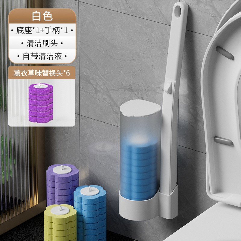 Picture of Disposable Toilet Brush Set No Dead Angle Aseptic Cleaning Brush Head Household Long Handle Toilet Brush Wholesale