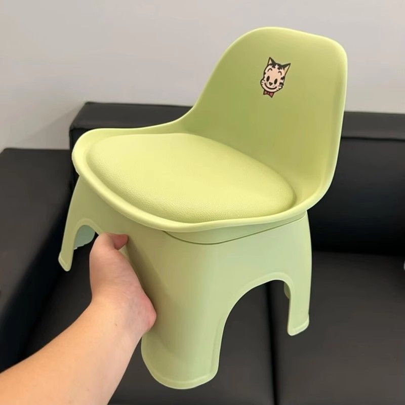 Stool small short stool backrest home cute children's plastic shoe changing stool toilet bathroom bath small bench chair
