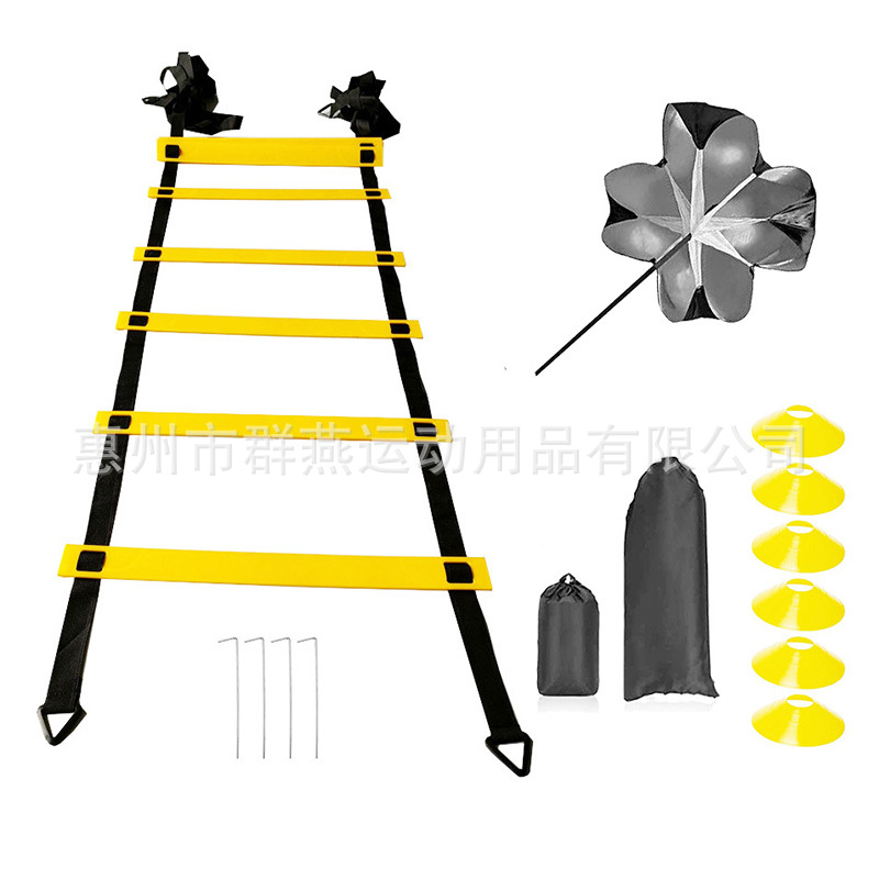 Picture of Agile Ladder Set Rope Ladder Jumping Lattice Ladder Speed Ladder Logo Dish Resistance Umbrella Set Factory Football Training Agile Ladder