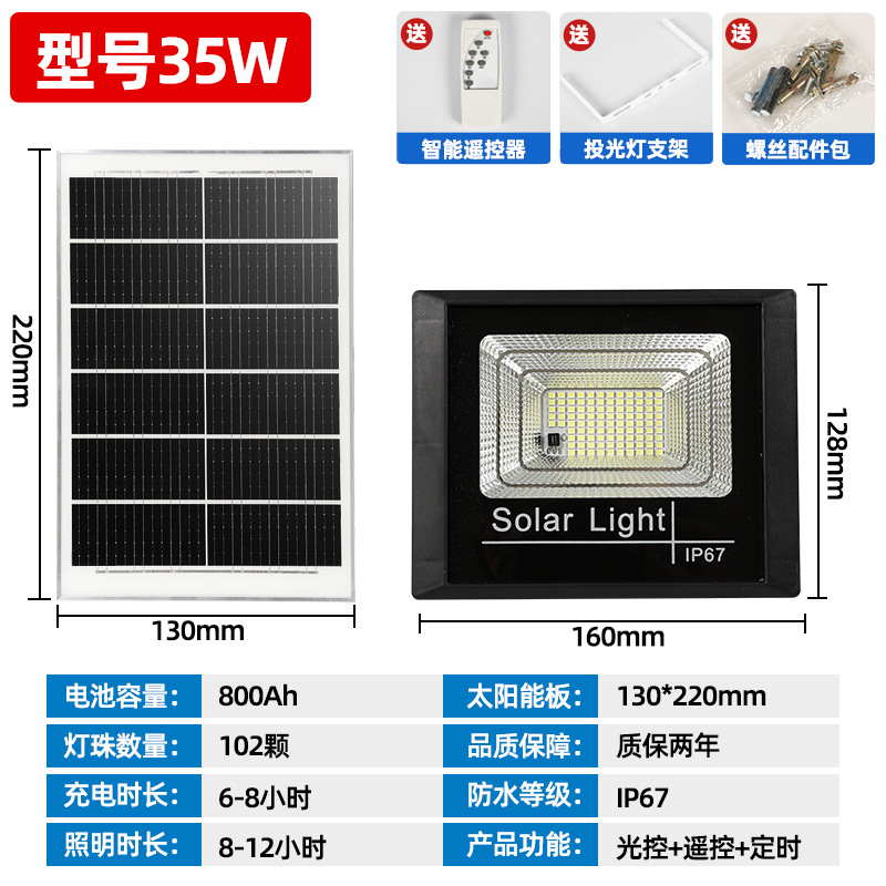 Picture of Solar Lamp Household Cross-Border Outdoor Garden Lamp Photovoltaic Street Lamp Led High Power Floodlight Super Bright Waterproof