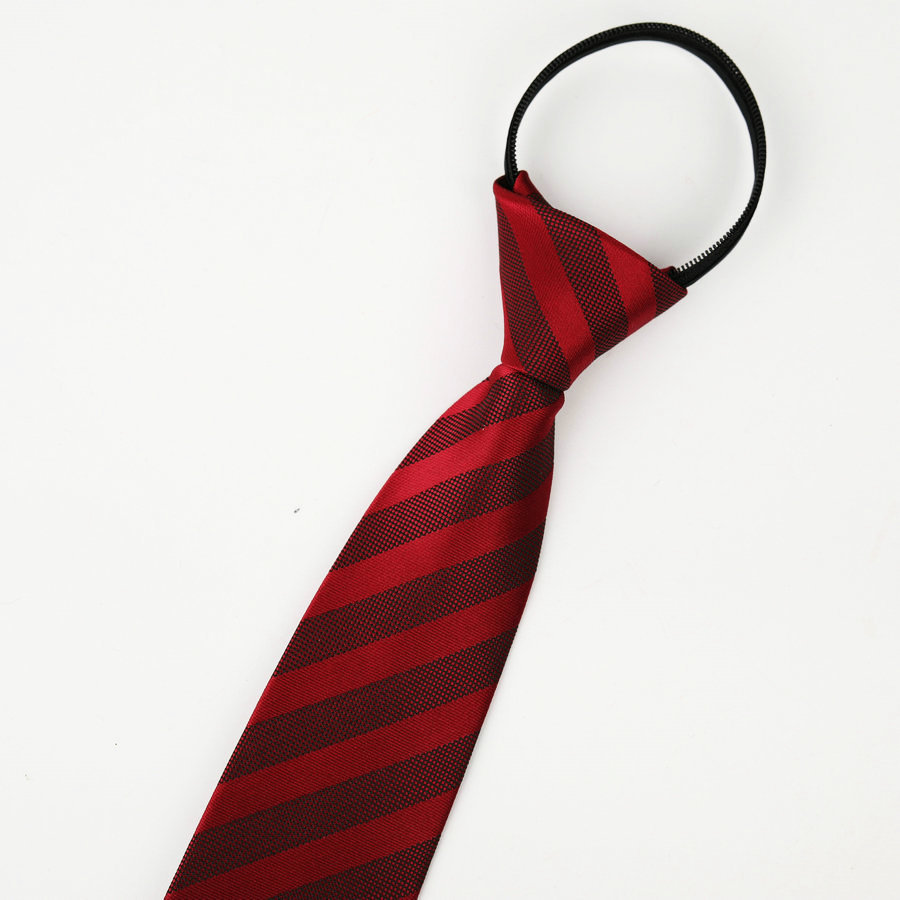 Picture of Men's business formal wear stripe free zipper wholesale lazy tie 8CM logo LOGO factory wholesale