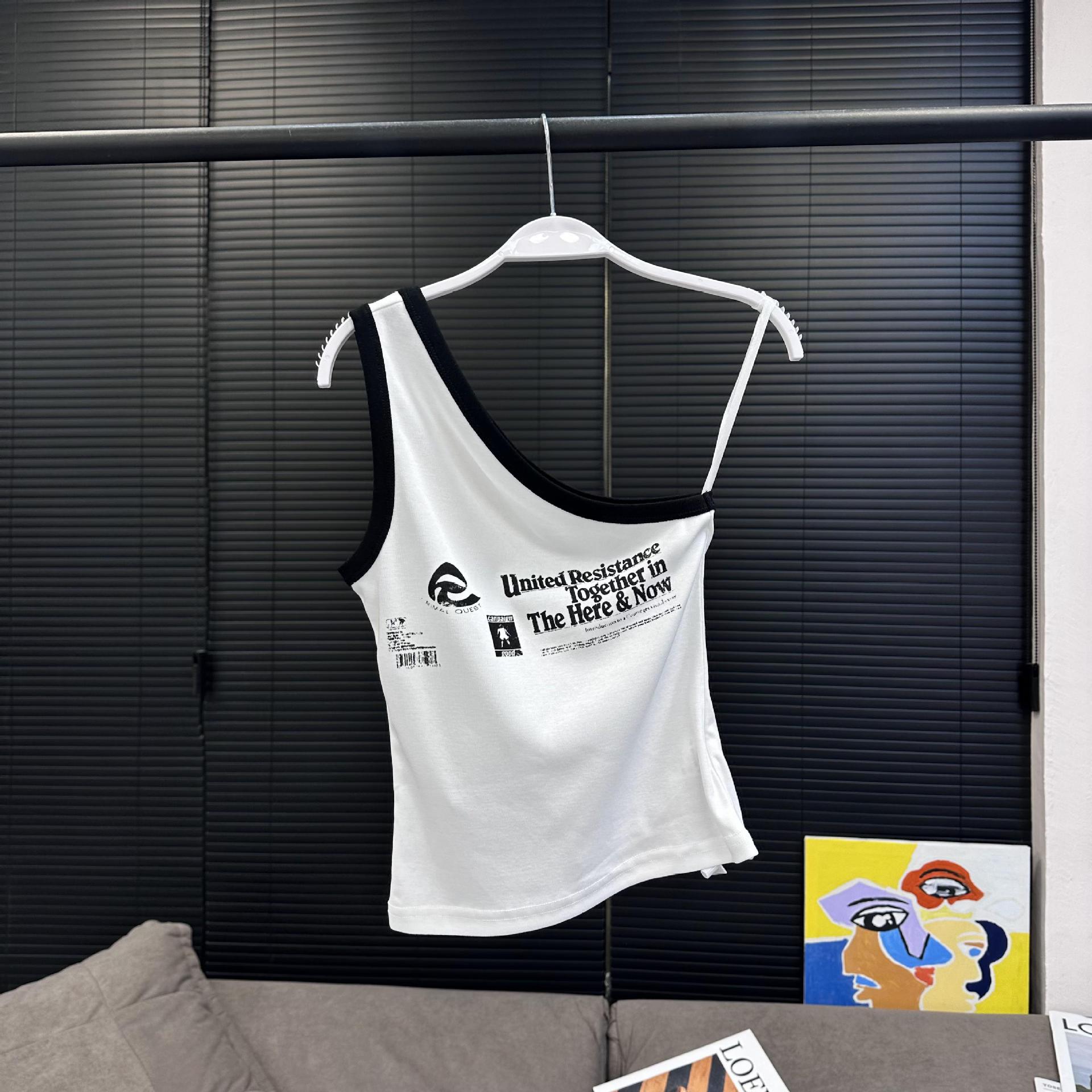Picture of [in stock] VC and Da Wang bump shirt birthday diagonal shoulder vest Joker Korean casual 2024 spring new