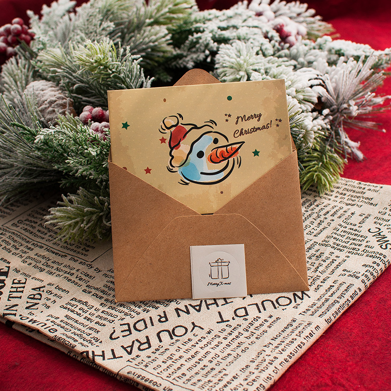 Picture of Senyu Leaf Vintage Christmas Greeting Card suit Blessing Business Confession Christmas Eve Holiday Simple Small Fresh Greeting Card