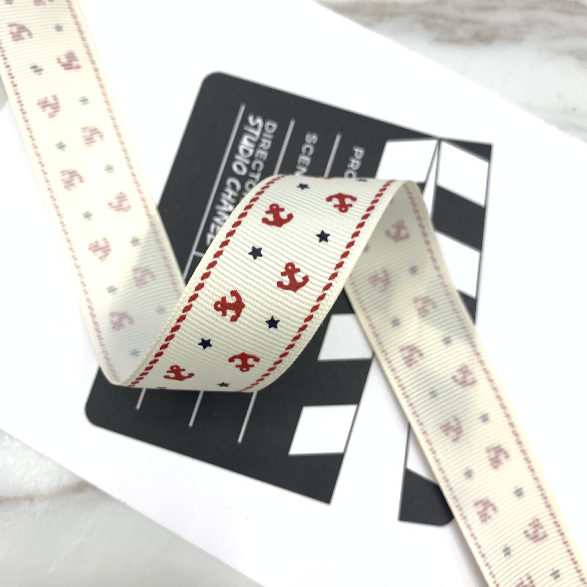 Picture of Ribbon manufacturers bow ribbon British wind Navy wind sea anchor rib printing belt wholesale