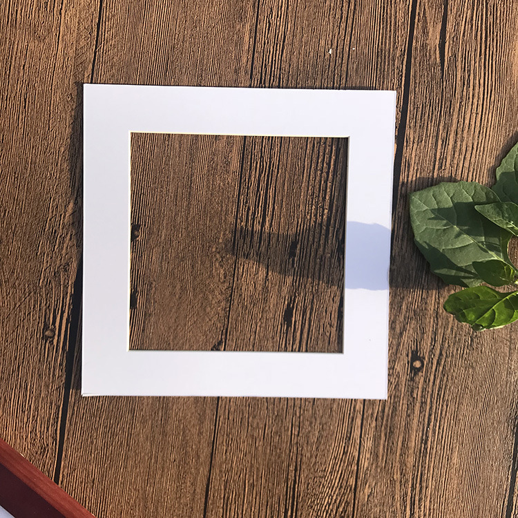Square Lined Paper Photo Frame White Edge Cardboard Colorful Porous Edge Paper Printed Logo Hot Stamping Photo Frame Cardboard