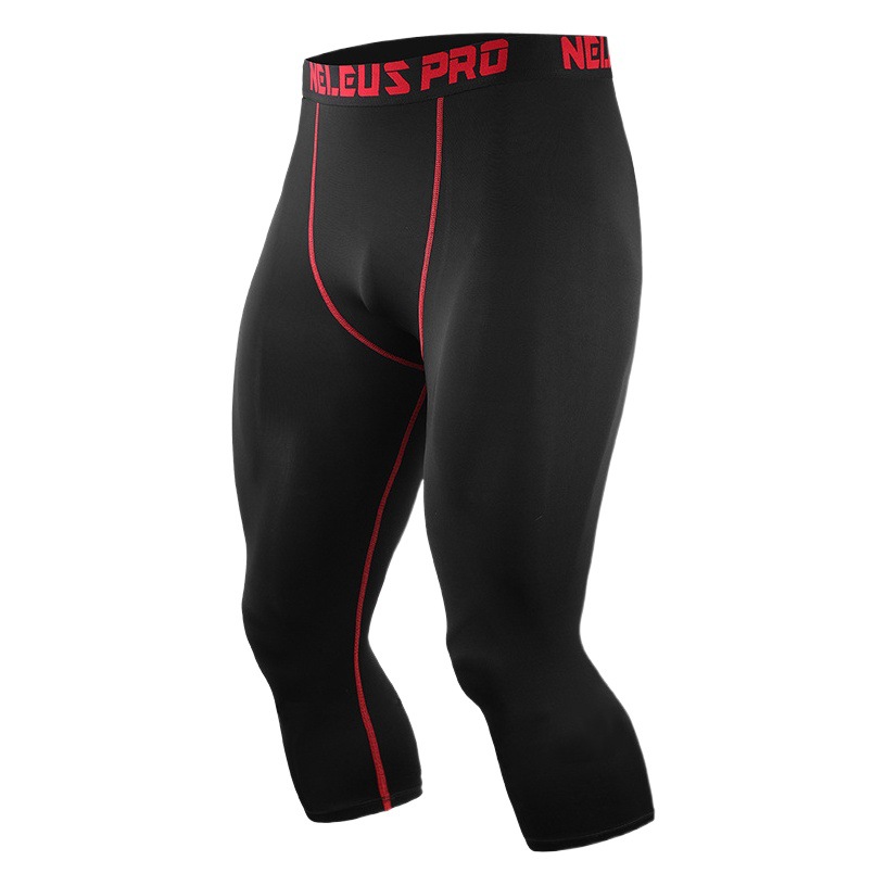Men's Basketball Tight Capri Pants Quick-drying Sports Leggings Running Fitness Pants Muscle Training Stretch Compression Pants