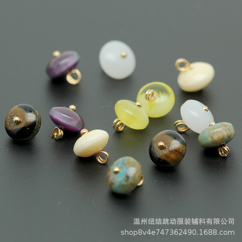 Source manufacturers cheongsam buttons imitation jade flat abacus beads Chinese style Tang suit Hanfu decorative buckle Joker buckle