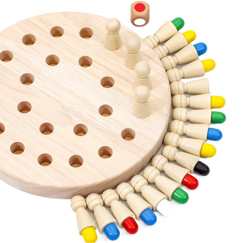 Cross-Border Wooden Memory Chess Game Toys Children Early Education Logical Thinking Training Parent-Child Interactive Teaching Aids Wholesale