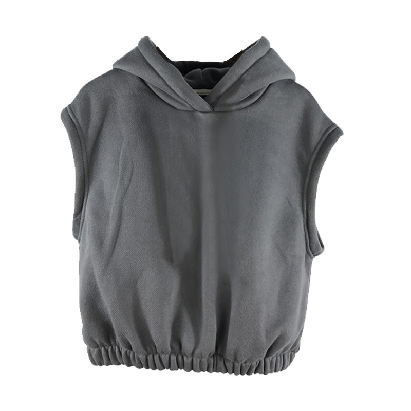 Picture of Boys and Girls Korean style autumn and winter children's vest children's thickened fleece-lined vest casual hooded fleece pullover top