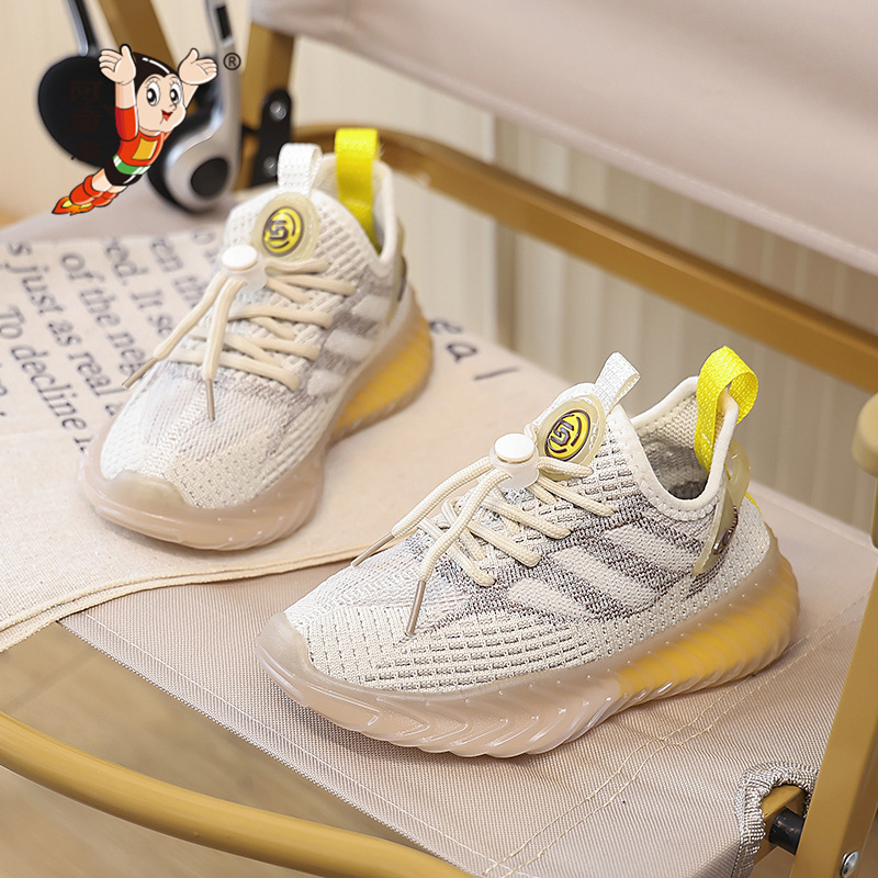 Astro Boy's Shoes Summer 2024 New Style Mesh Breathable Girls' sneaker Non-Slip Soft Bottom Coconut Shoes