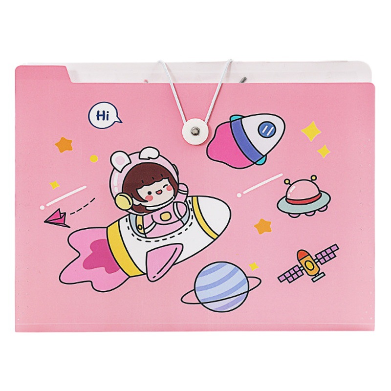 MOKA cartoon organ bag student large capacity multi-layer folder test paper materials office classification storage file bag