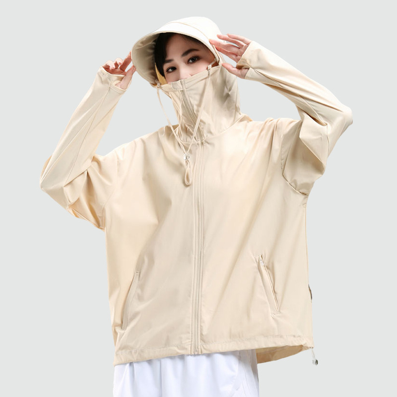 Tmall same UPF50 summer ice silk sunscreen clothing women's anti-ultraviolet cool breathable big hat brim sunscreen clothing men