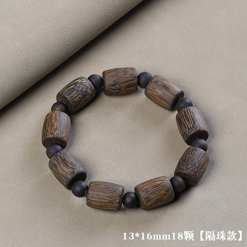 Picture of Vietnam Nha Trang Bai Qinan Ailwood 20 Bracelet Submerged Old Material Wen Play Men's and Women's Single Circle Buddha Bead Bracelet