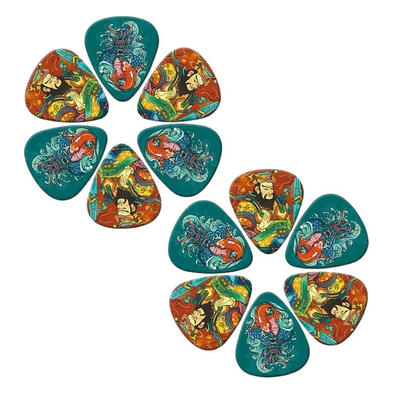 10 Pieces of Mixed Ready-Made Colorfulful Guitar Pick Accessories, Painted Ukulele Picks, Musical Instruments Made According to Drawings