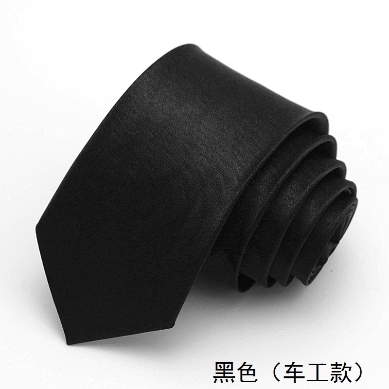Picture of Solid color tie men's casual 5cm Korean style artificial silk narrow tie for workplace wedding business administrative wholesale