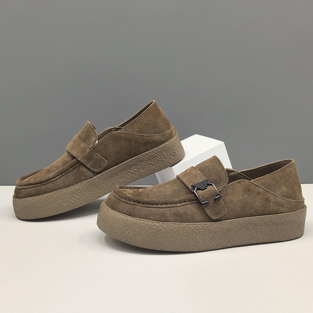 Men's Genuine Leather All-match Loafers Slip-on Lazy Shoes Niche European Station Men's Shoes High-end Niche Casual Shoes for Men