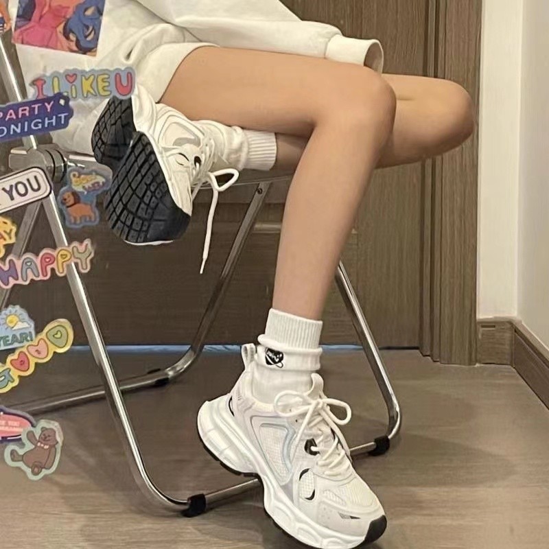 Thick-soled Casual sneaker Women's Summer Breathable 2024 New Style Torre Shoes Women's All-match Running Shoes Trendy