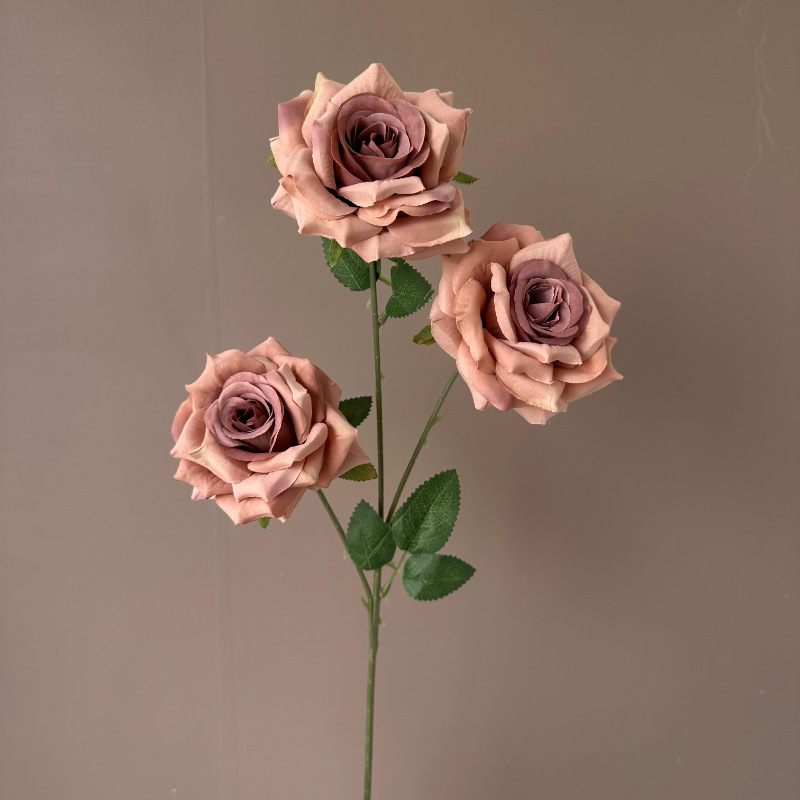 Picture of New 3-Head Diamond Rose Artificial Flower Wedding Hall Decorative Flower Artificial Flower Amazon Export Bouquet Rose Flower