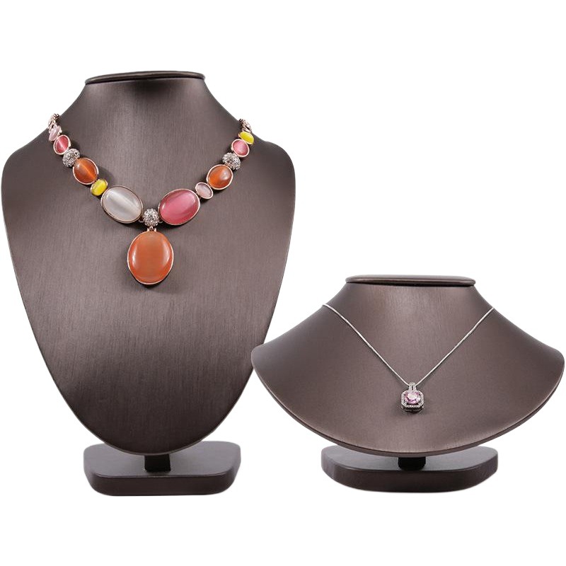 Hongtai Model Jewelry Rack Brushed PU Leather Neck Seat Jewelry Display Props Necklace Counter Display
