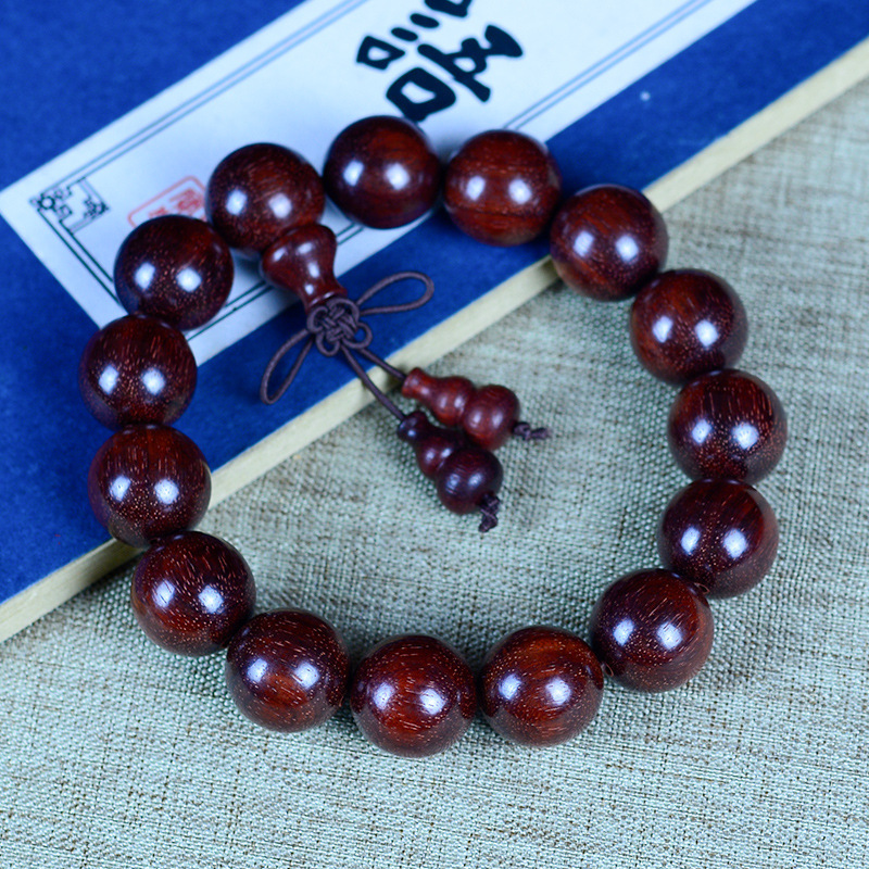Picture of Natural Indonesia True Venus Leaflet Rosewood High Density Submerged Blood Sandalwood 108 Buddha Beads Plate Wen Play Men's and Women's Handstrings