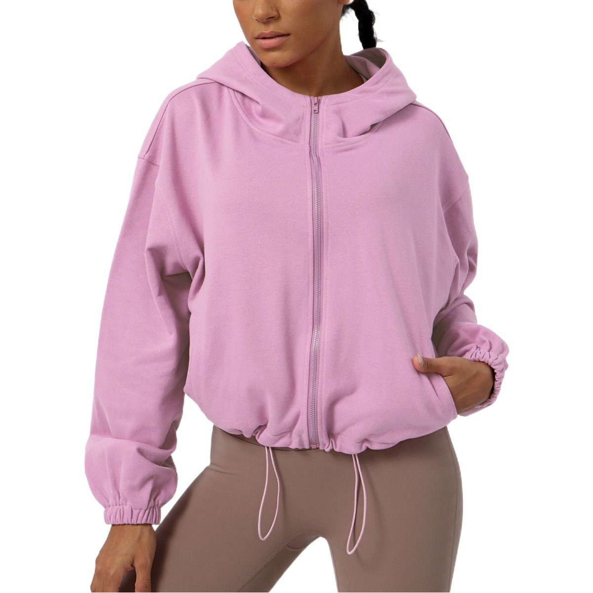 European and American Loose Casual Sports Sweatshirt Fitness Top Outdoor Running Cycling Training Zipper Jacket Sweatshirt Women
