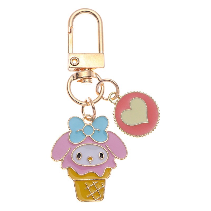 ins Korean Style Cute Rabbit Puppy Metal Cartoon Character Keychain Girl Heart Schoolbag Bag Pendant Small Gift