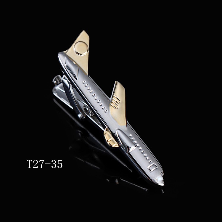 Picture of Spot men's shape metal bullet pen collar clip creative two-color pen sail aircraft fun tie clip