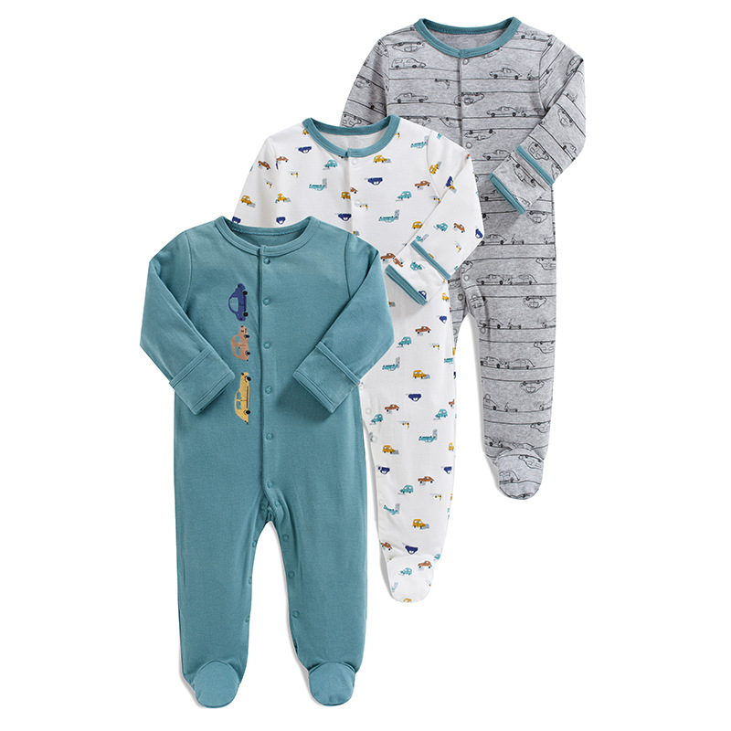 Picture of Baby's jumpsuit spring, summer, autumn and winter 0-12 months newborn's pure cotton Harbin clothes baby's base long crawling clothes