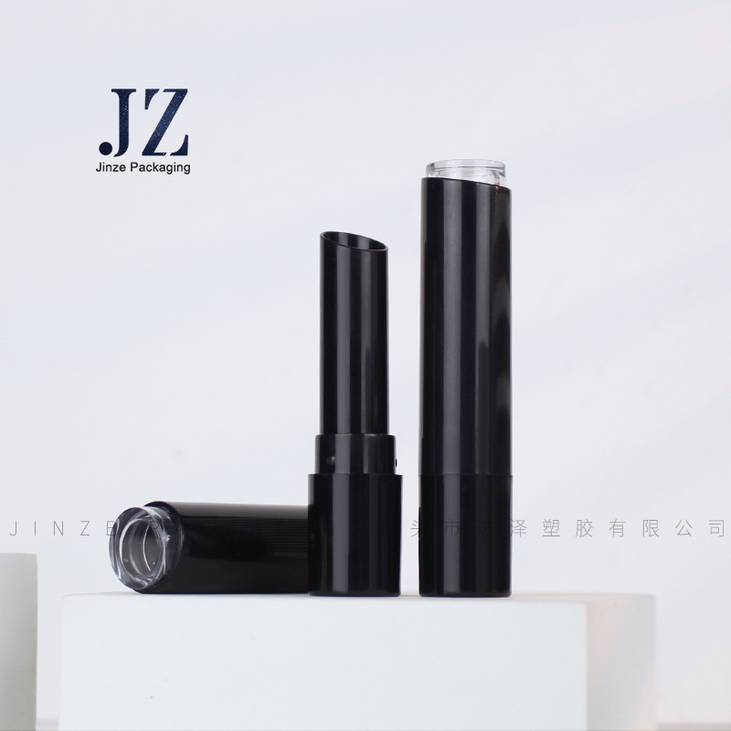 Jinze slender round tube top piece transparent oblique mouth 11.1mm hot irrigation direct irrigation lipstick tube lipstick empty tube packing material