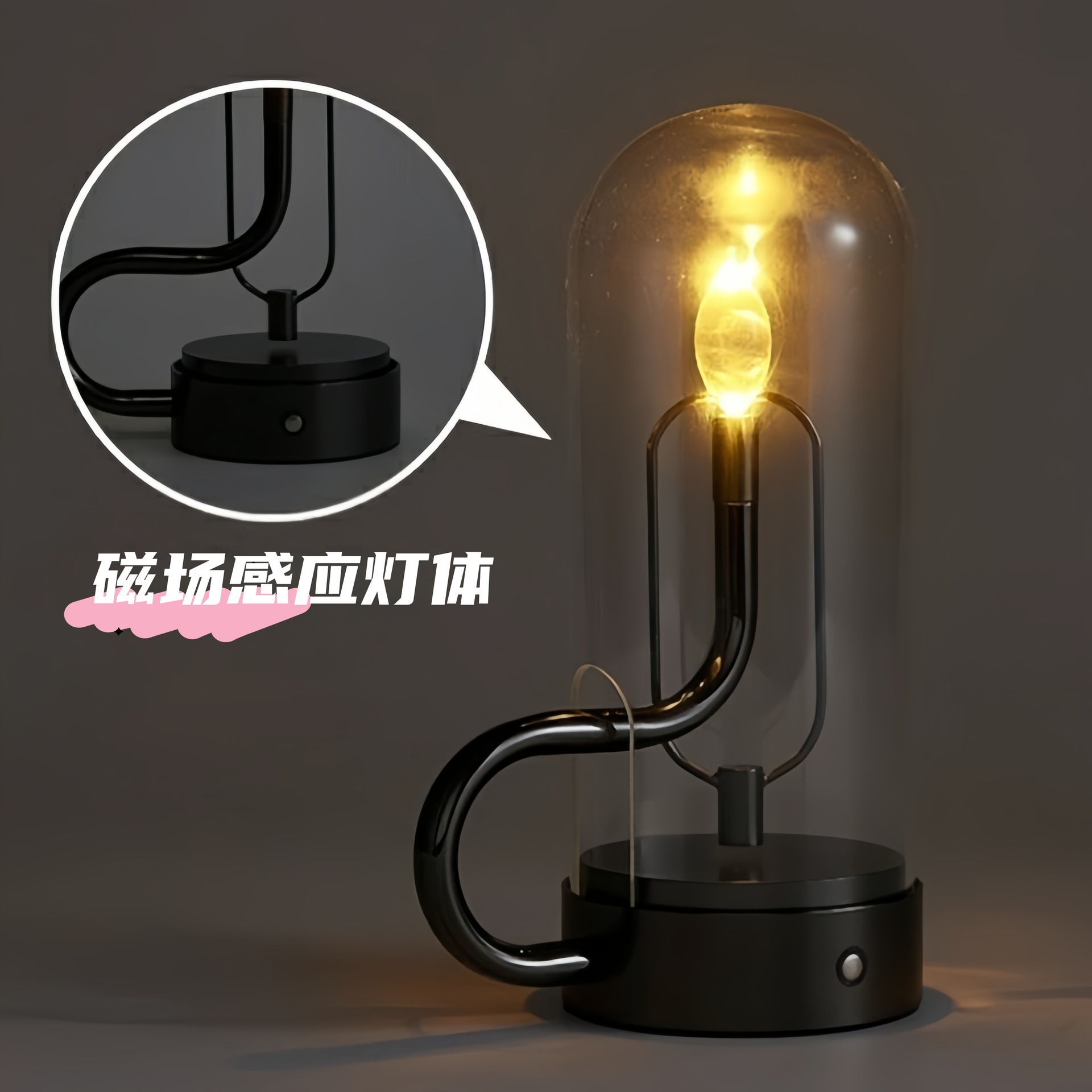 2025 Internet Celebrity New Creative Light Luxury Desk Lamp, Clear Glass T-C Rechargeable Candle Decoration Desktop Desk Lamp Wholesale