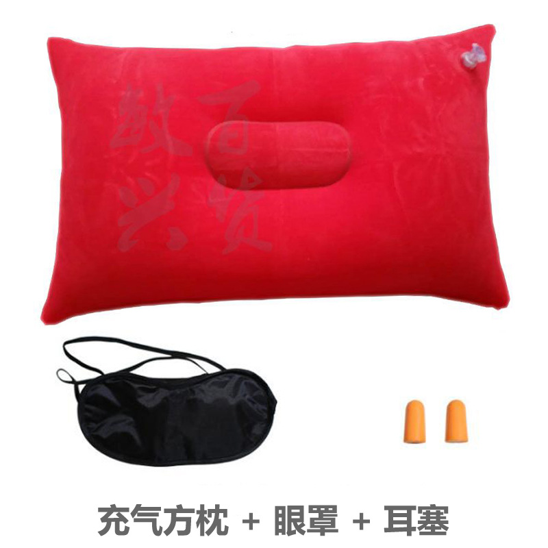 Picture of Inflatable pillow nap square pillow outdoor travel Sanbao camping multifunctional PVC flocking waist pillow spot