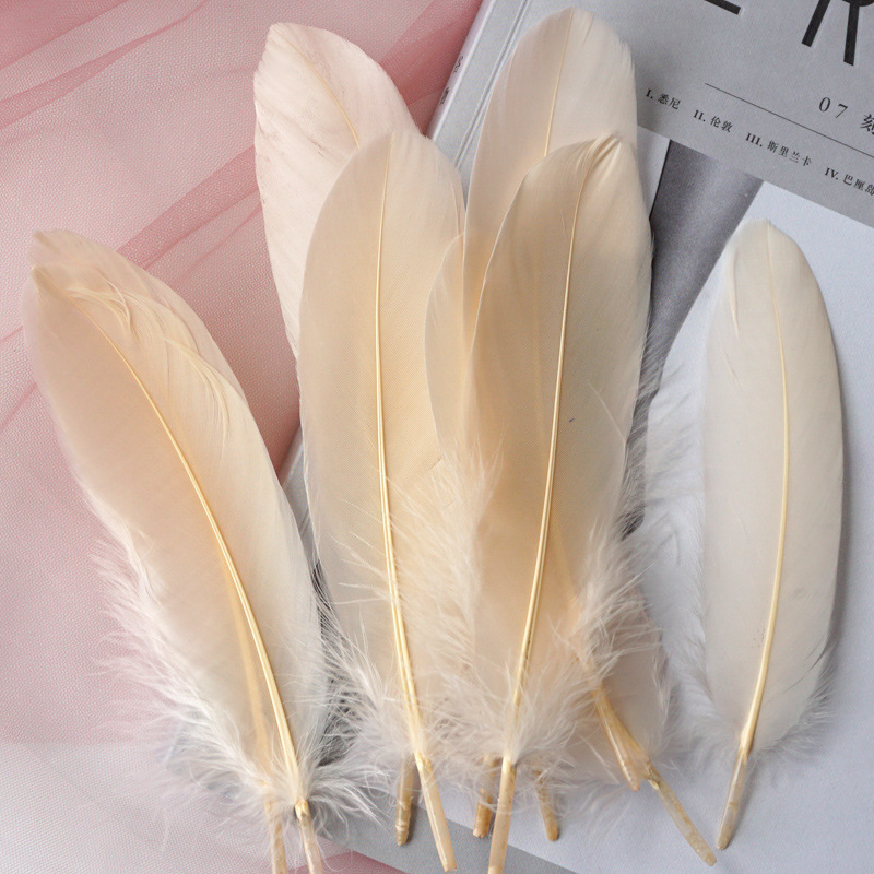 Picture of Feather color goose feather hard big floating dream catcher sunflower kindergarten handmade art class material wings decoration