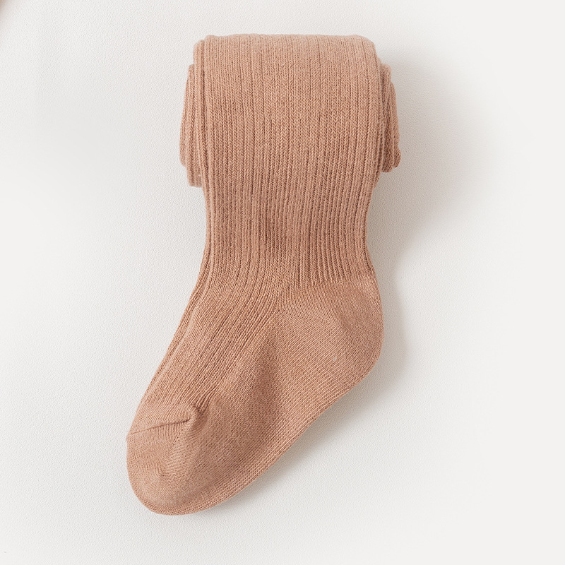 Picture of Children's Pantyhose Autum Pure Color Girls' Pantyhose Baby Socks Kidsren 0-4 Years Old Combed Cotton One-Piece Pantyhose