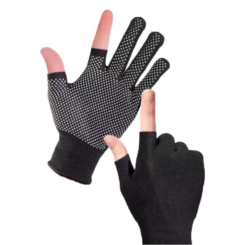 Gloves for Women, Summer Sun Protection, Tea Picking, Labor Protection, Dispensing, Non-Slip, Cycling, Outdoor Men's Leaky Two-Finger Split-Finger Touch Screen Thin Gloves