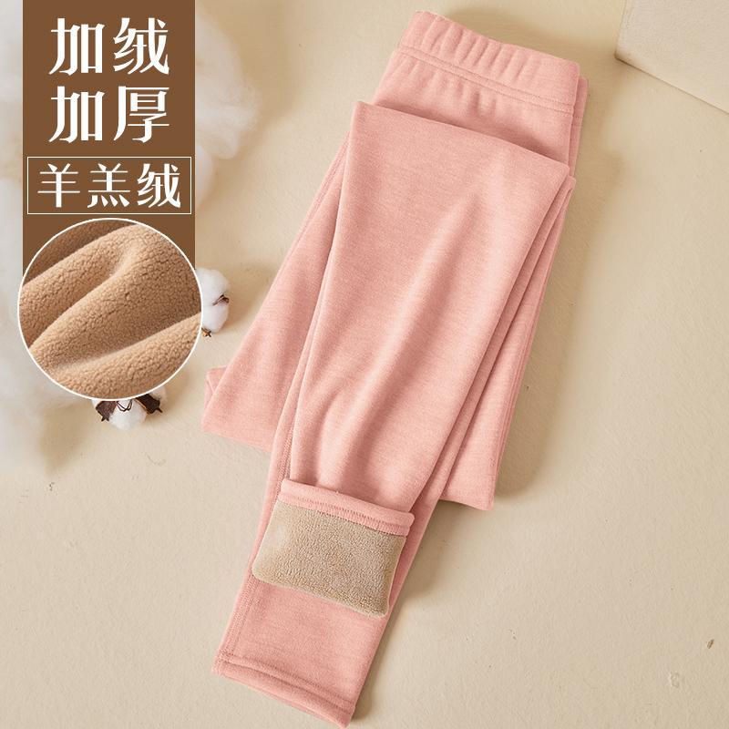 Picture of Lamb fleece leggings ladies 2025 new autumn and winter fleece-lined thickened tight outer wear warm velvet pants long Johns