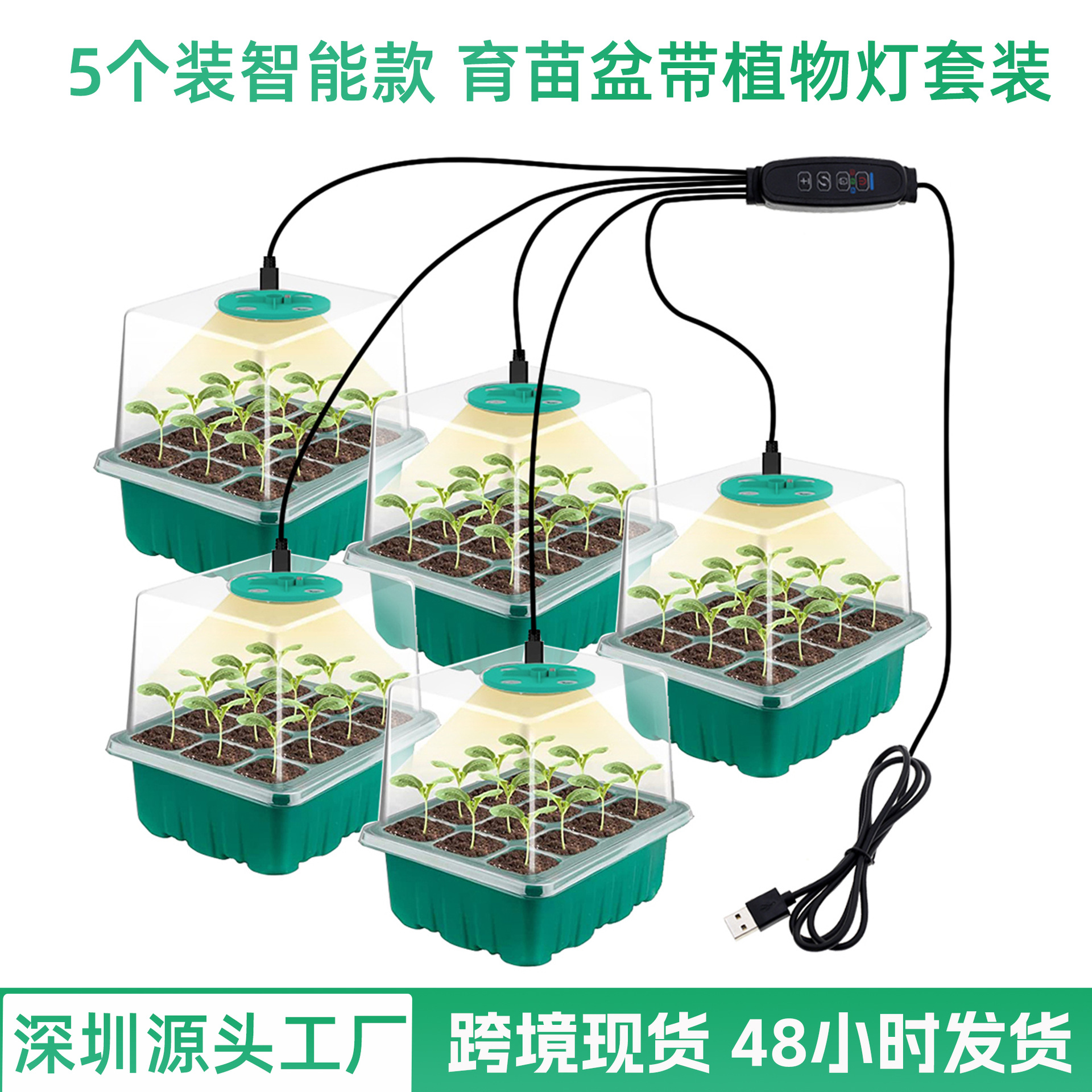 Intelligent Plant Growth Lamp with Seedling Pot Intelligent 12-hole Seedling Plate Fleshy Seeding and Supplements Lamp