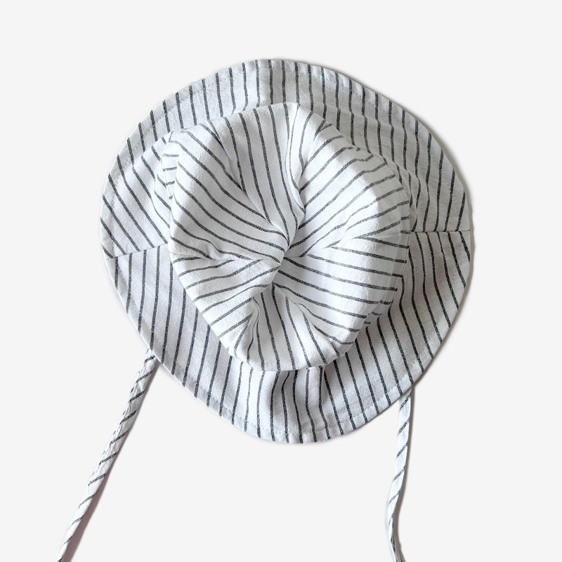 Picture of Baby hat spring and summer thin sun-proof sun-proof striped fisherman hat Korean style trendy children's travel all-match basin hat