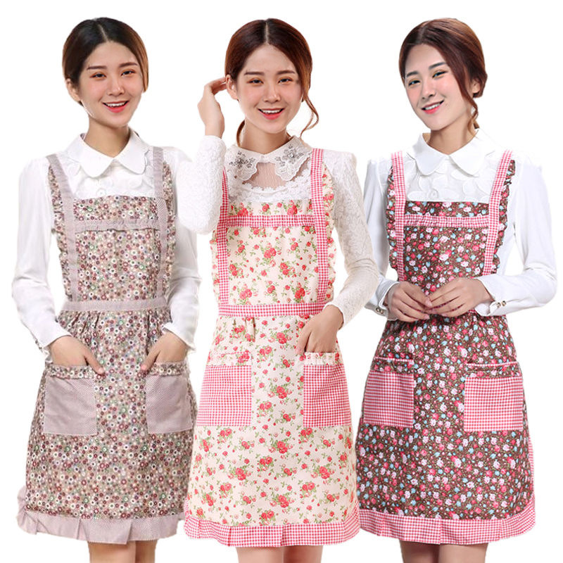 Apron factory thickened double-layer waterproof foreign trade Korean princess apron factory wholesale