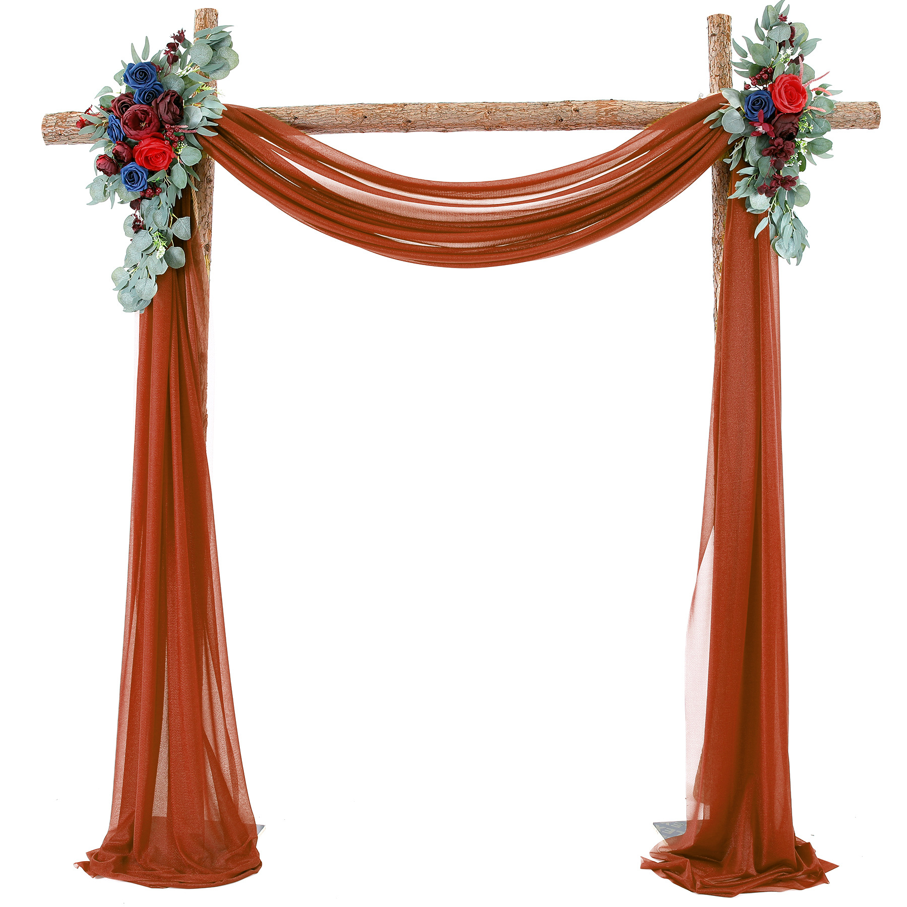 Picture of Cross-Border Popular Wedding Forest Lawn Outdoor Arch Decoration Wedding Arrangement Curtain Pearl Chiffon Gauze Curtain