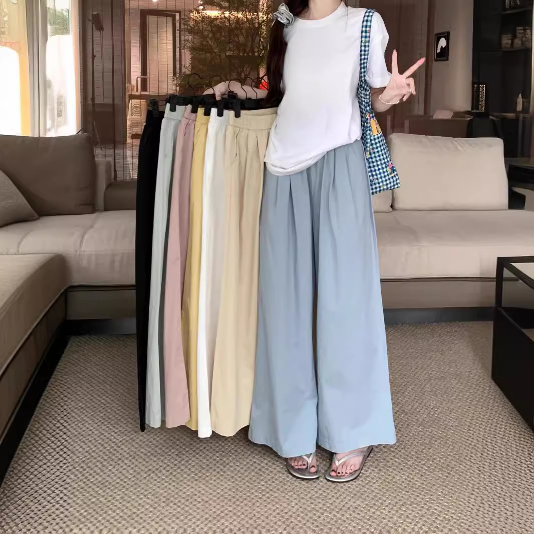 Cotton New Arrival Loose Loose Casual Pants Women's Wide Leg Pants Summer Dopamine Pants Straight Leg Pants All-match Pants