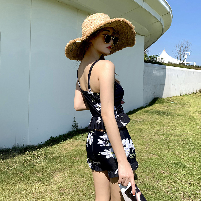 Picture of 2025 New One-Piece Swimsuit Women's Three-Piece Set Conservative Covering Flesh and Slimming Large Size Plus Size 100kg Sun Protection Hot Spring Wear
