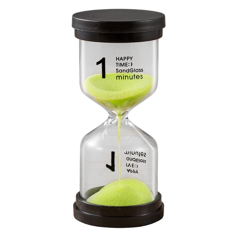 Cute black cover quicksand bottle creative children cartoon toy timer glass Time hourglass ornaments wholesale