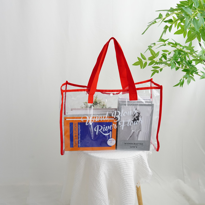 Picture of New Portable Swimming Bag Transparent Waterproof Multifunctional PVC Large Capacity Jelly Bag Cosmetic Storage Bag Factory