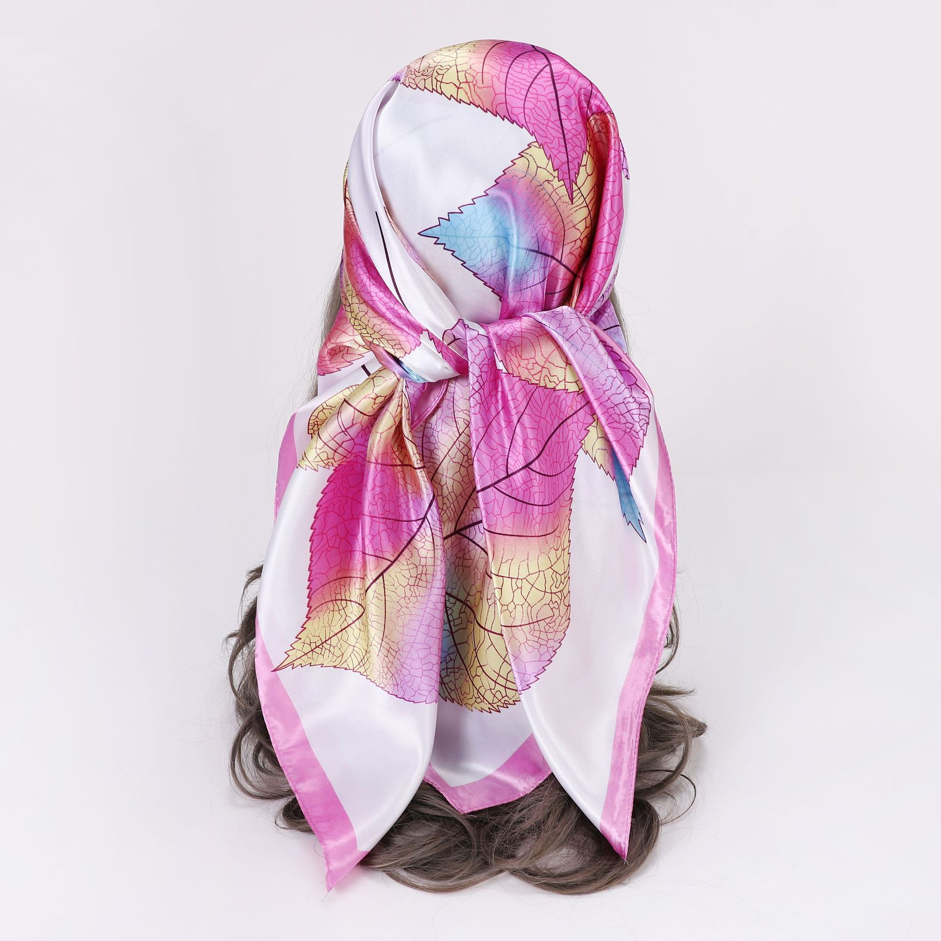Picture of Simulated Silk Scarf Women's Headscarf 90*90cm Square Scarf Pattern Scarf Shawl European and American Cross-Border Scarf Wholesale