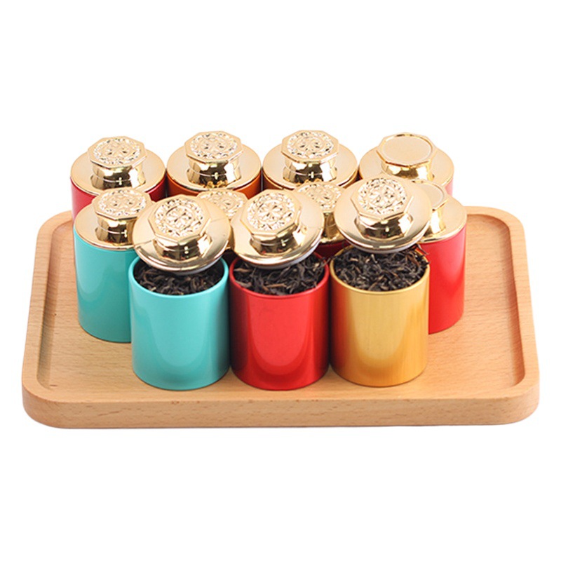 Creative Personalized Cylindrical Small Tea Empty Can Green Tea Black Tea Can Storage Portable Lightweight Sealed Gift Box Can