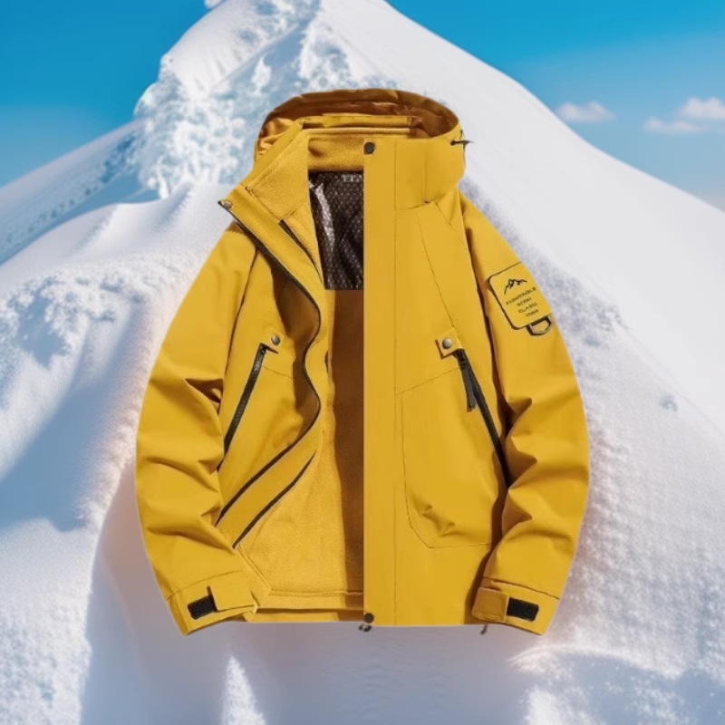 2025 New Autumn and Winter Jacket Men's Outdoor Mountaineering Clothing Three-In-One Removable Couple Two-Piece Polar Fleece Style